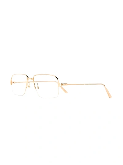 Shop Cartier Ct0232o Rectangular-frame Glasses In Gold