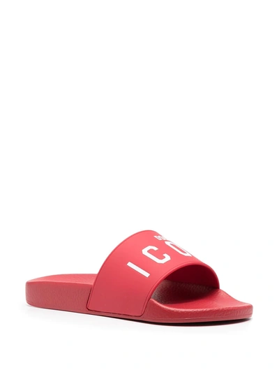 Dsquared2 Icon Print Sliders In Red