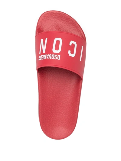 Dsquared2 Icon Print Sliders In Red