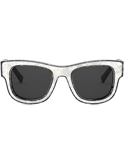 Shop Dolce & Gabbana Domenico Rectangular-frame Sunglasses In Black