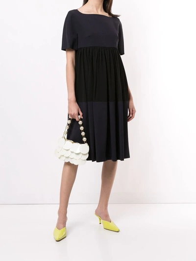 Shop Delpozo Colour-block Midi Dress In Blue