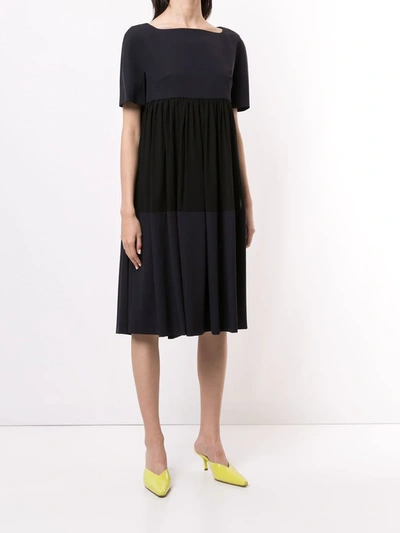 Delpozo Colour-block Midi Dress In Blue