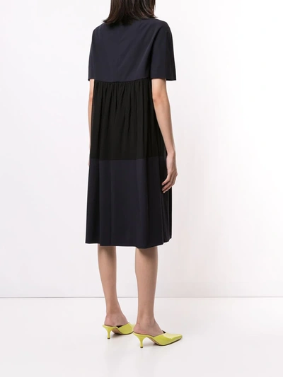 Shop Delpozo Colour-block Midi Dress In Blue