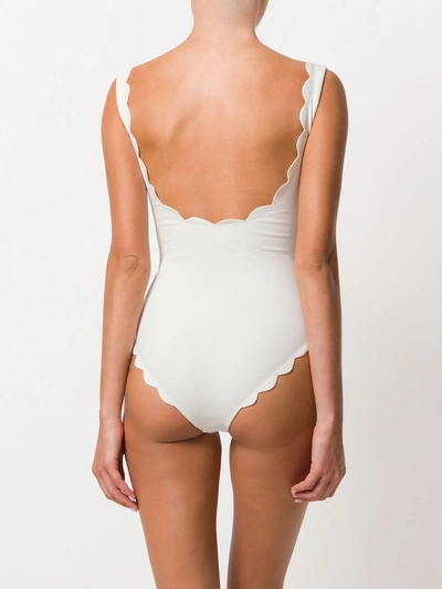 Shop Marysia Scalloped Swimsuit In White