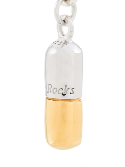 True Rocks Two-tone Pill Hoop Earring In Silver