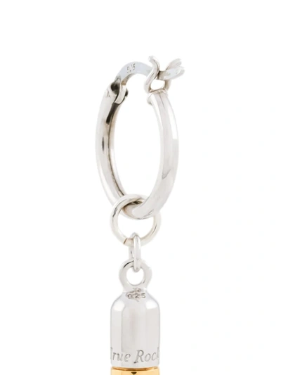 True Rocks Two-tone Pill Hoop Earring In Silver