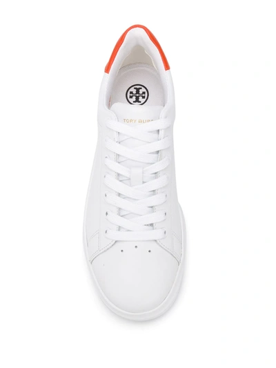 Shop Tory Burch Flat Low Top Sneakers In White