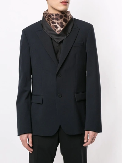 Shop Dolce & Gabbana Leopard-print Silk Scarf In Black