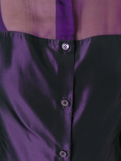 Pre-owned Romeo Gigli Vintage Sheer Panel Shirt In Purple