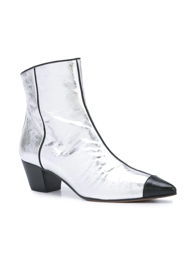 Shop L'autre Chose Side Zip Ankle Boots In Metallic