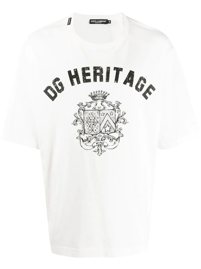 Shop Dolce & Gabbana Crest Print T-shirt In White