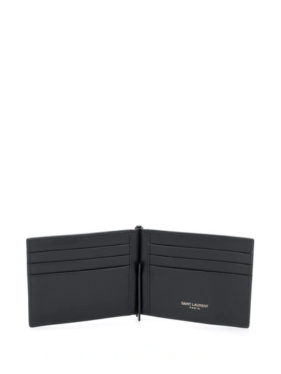 Shop Saint Laurent Money Clip Bi-fold Cardholder In Black