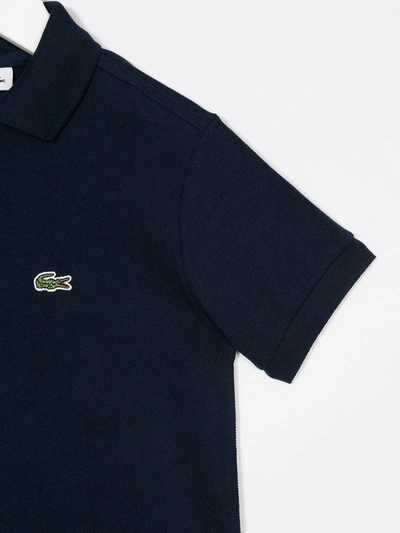 Shop Lacoste Embroidered Logo Polo Shirt In Blue