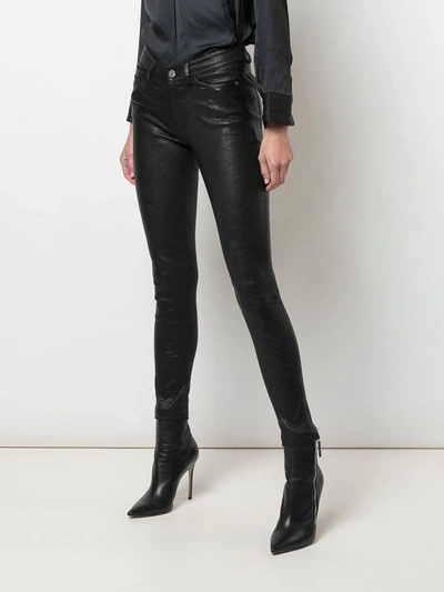 Zadig & Voltaire Womens Noir Pharel Stretch-leather Leggings 6 In Black