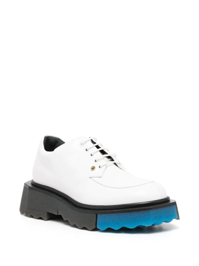 Off-white 40mm Brushed Leather Lace-up Shoes In Weiss