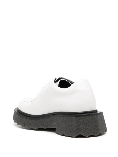 Off-white 40mm Brushed Leather Lace-up Shoes In Weiss