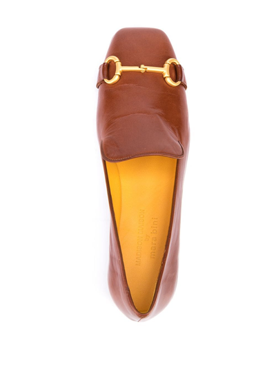 Shop Madison.maison Square-toe Horsebit Loafers In Braun