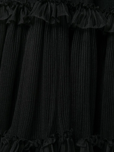 Shop Alexander Mcqueen Sheer Panel Tiered Skirt In Black