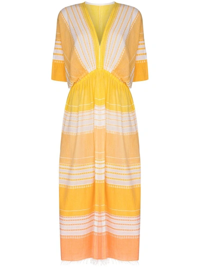 Shop Lemlem Eshal Striped Dress In Yellow