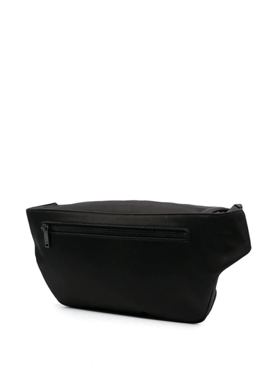 Shop Saint Laurent City Leather-trimmed Belt Bag In Black