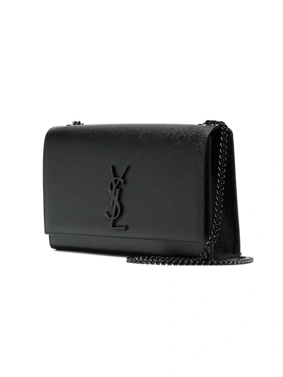 Shop Saint Laurent Medium Kate Leather Shoulder Bag In Black