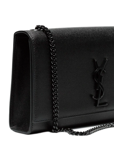 Shop Saint Laurent Medium Kate Leather Shoulder Bag In Black