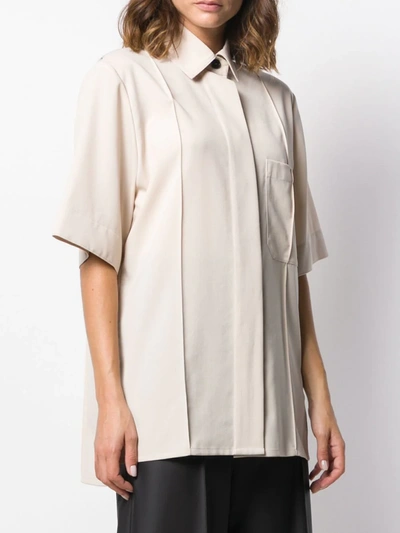 Shop Kwaidan Editions Oversized Longline Shirt In Neutrals