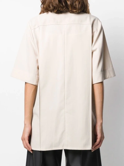 Shop Kwaidan Editions Oversized Longline Shirt In Neutrals