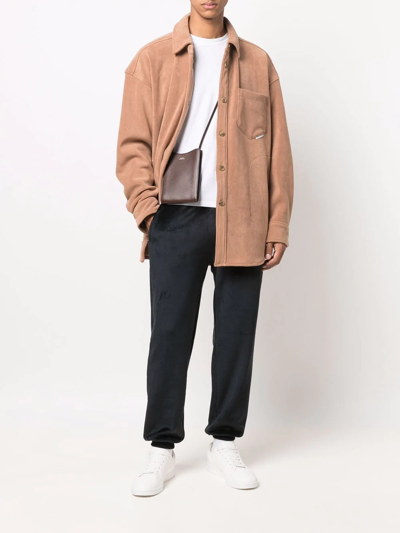 Shop Alexander Wang Drop-shoulder Buttoned Shirt In Brown
