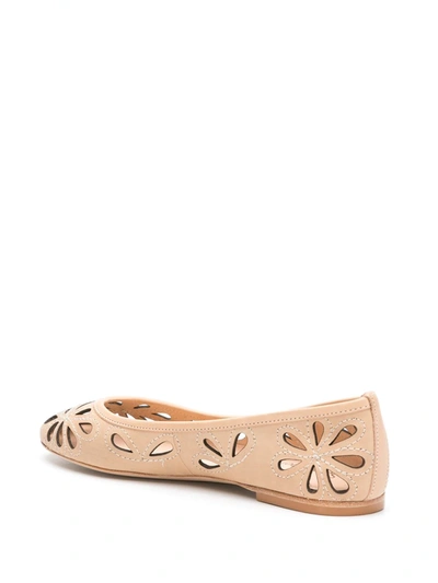 Sarah Chofakian Leather Ballerinas In Neutrals
