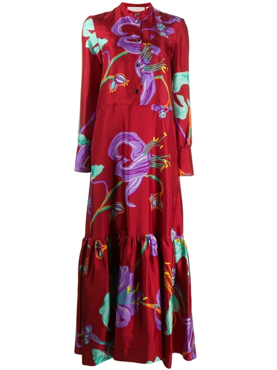 Shop La Doublej Maxi Shirt Dress In Red