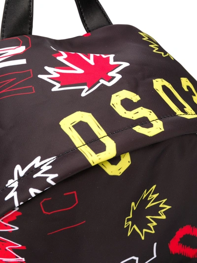 Dsquared2 Icon Print Backpack In Black
