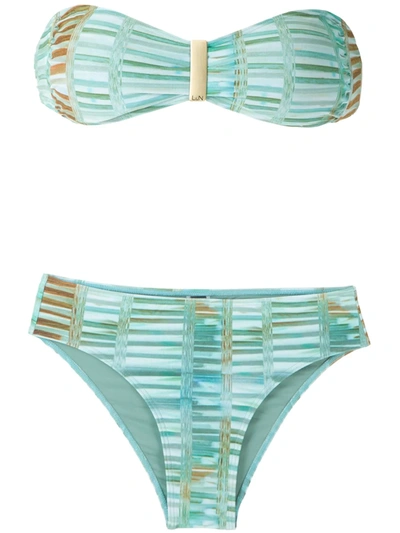 Shop Lygia & Nanny Ester Printed Bikini Set In Blue