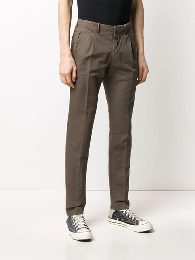 Shop Incotex Slim-fit Chinos In Brown