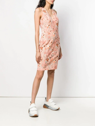 Shop Stella Mccartney Floral Mini Dress In Orange