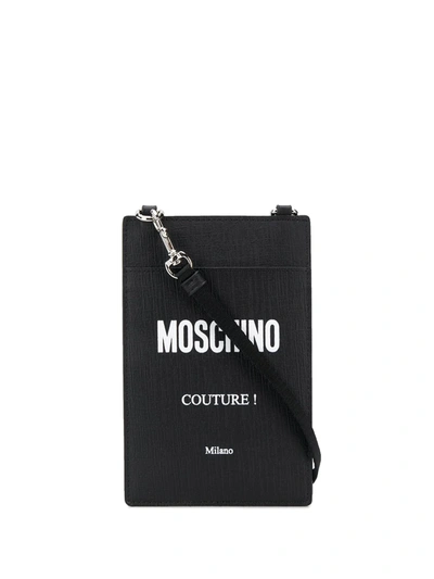 Shop Moschino Strap Logo Card Holder In Black