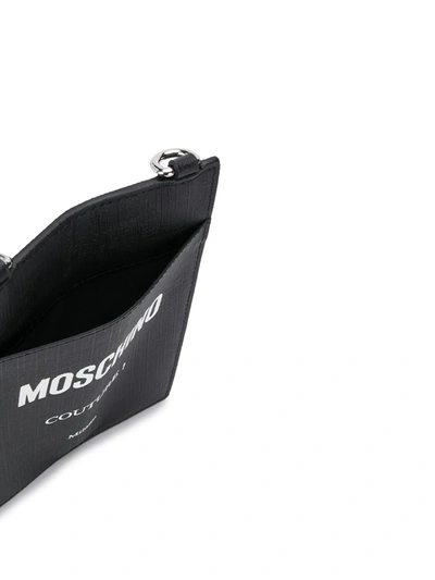 Shop Moschino Strap Logo Card Holder In Black