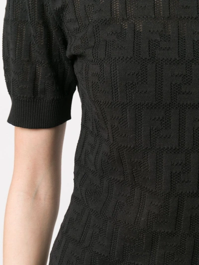 Shop Fendi Ff Motif Longette Dress In Black