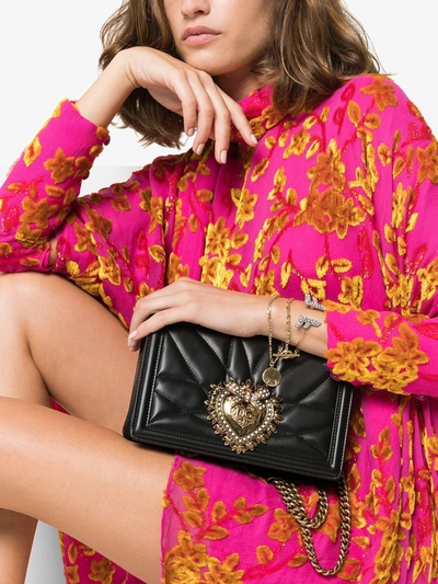 Dolce & Gabbana Medium Devotion Shoulder Bag In Black