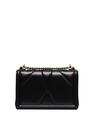 Shop Dolce & Gabbana Medium Devotion Quilted Crossbody Bag In Black