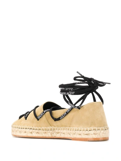 Shop Off-white Lace Up Detail Espadrilles In Neutrals