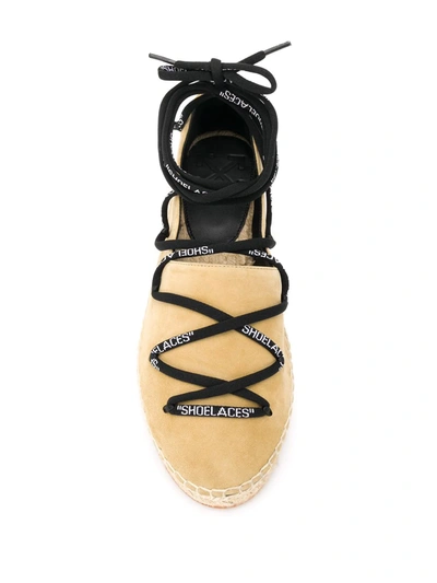 Shop Off-white Lace Up Detail Espadrilles In Neutrals