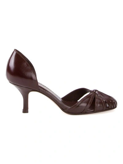 Shop Sarah Chofakian Round-toe Pumps In Brown