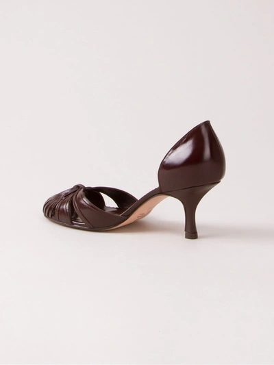 Sarah Chofakian Round-toe Pumps In Brown