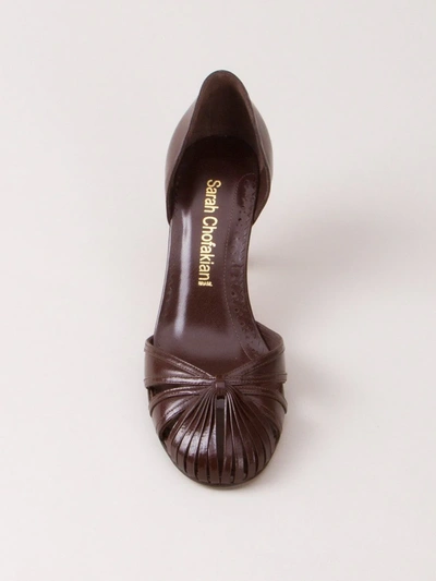 Sarah Chofakian Round-toe Pumps In Brown