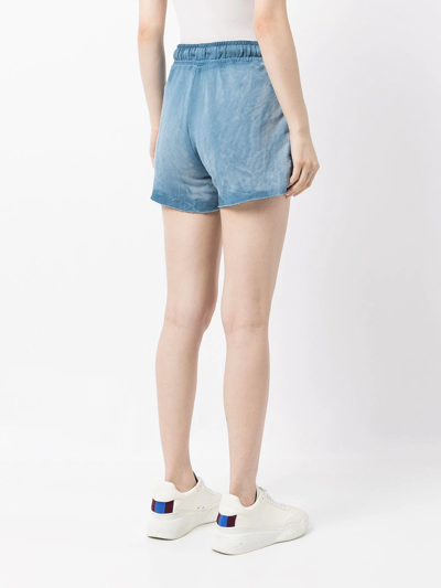 Cotton Citizen Faded Raw-cut Track Shorts In 蓝色