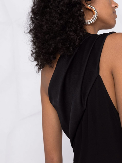 Shop Givenchy One-shoulder Silk Blouse In Schwarz