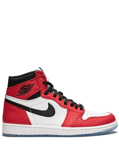 Shop Jordan X Spider-man Air  1 Retro High Og "origin Story" Sneakers In Red