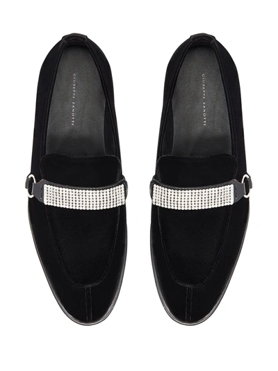 Shop Giuseppe Zanotti Angeles Sparkle Loafers In Black