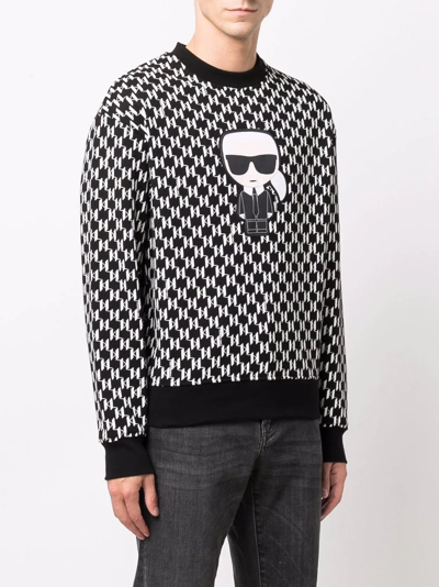 Shop Karl Lagerfeld Karl-patch Monogram Sweatshirt In Black